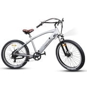 Electric City Commuter Bike for Adult 26",48V12A,500W Motor,up to 50Mile 20MPH,Grey,UL2849
