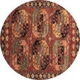 thumbnail image 1 of Ahgly Company Indoor Round Oriental Brown Industrial Area Rugs, 4' Round, 1 of 4