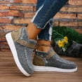 thumbnail image 4 of Womens Platform Ankle Boots Winter Fall Wide Width Round Toe Walking Flats Casual Short Booties Shoes Grey Size 8.5, 4 of 7