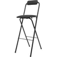 thumbnail image 6 of LOYALHEARTDY 2 Pcs Folding Stool, 29.5 in Folding Bar Stool with Backrest Cushioned Padded Folding Stool Portable Counter Height Bar Stool for Camping Kitchen Home Office (Black), 6 of 18