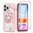 thumbnail image 1 of Sanrio Kuromi My Melody 360 funda completa para iPhone 7 8 14 Plus X Xs XR 13 Mini 12 11 Pro Max SE3 2022 SE 2020 PC trasera + cubierta frontal xuanjing  unisex, 1 of 2