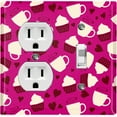 thumbnail image 1 of Metal Light Switch Wall Plate Outlet Cover (Coffee Espresso Mocha Cup Purple Heart Pink White Cupcake - Single Duplex Single Toggle), 1 of 1