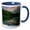 Blue/White, variant on 3drose, Swift Current Lake Montana Glacier National Park, 11oz Two-tone Black Mug