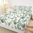 thumbnail image 3 of Homewish Teens Green Tree Leaves Full Size Sheets 4-Piece,Botanical Plants Breathable Bed Sheets,Watercolor Art Lightweight Sheet Sets,Breathable Home Decor, 3 of 7