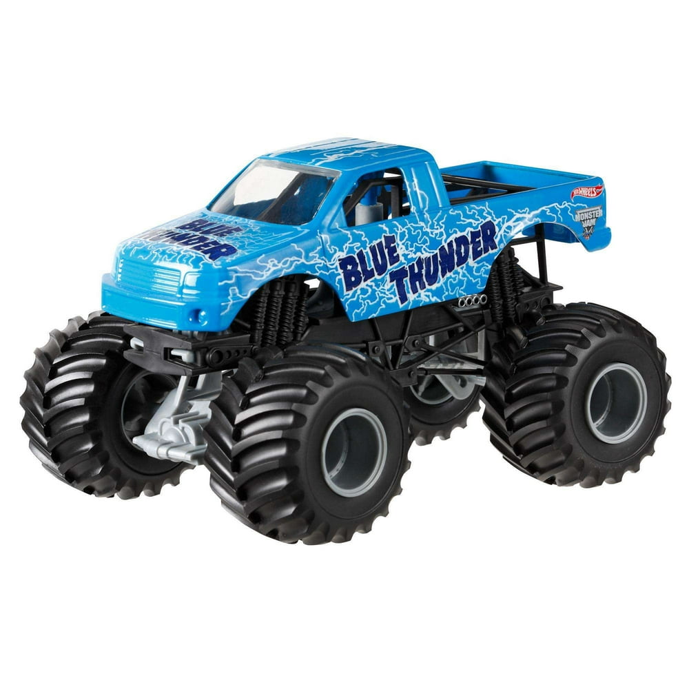 Hot Wheels Monster Jam Blue Thunder DieCast Vehicle, 124 Scale