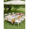 thumbnail image 5 of 60x102 Inch Outdoor Tablecloth with Umbrella Hole Zipper Rectangle Spring Groundhog Rectangular Tablecloths Outside Waterproof Watercolor Sunflower Botanical Rustic Patio Table Cover for Picnic Party, 5 of 8