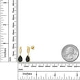thumbnail image 6 of Gem Stone King 14K Yellow Gold Black Onyx and Lab Grown Diamond Dangle Earrings for Women | 2.61 Cttw | Gemstone December Birthstone | Pear Shape 9X6MM, 6 of 6