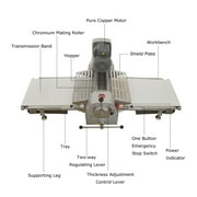 INTBUYING Commercial Dough Sheeter Electric Reversible Pastry Machine 400mm