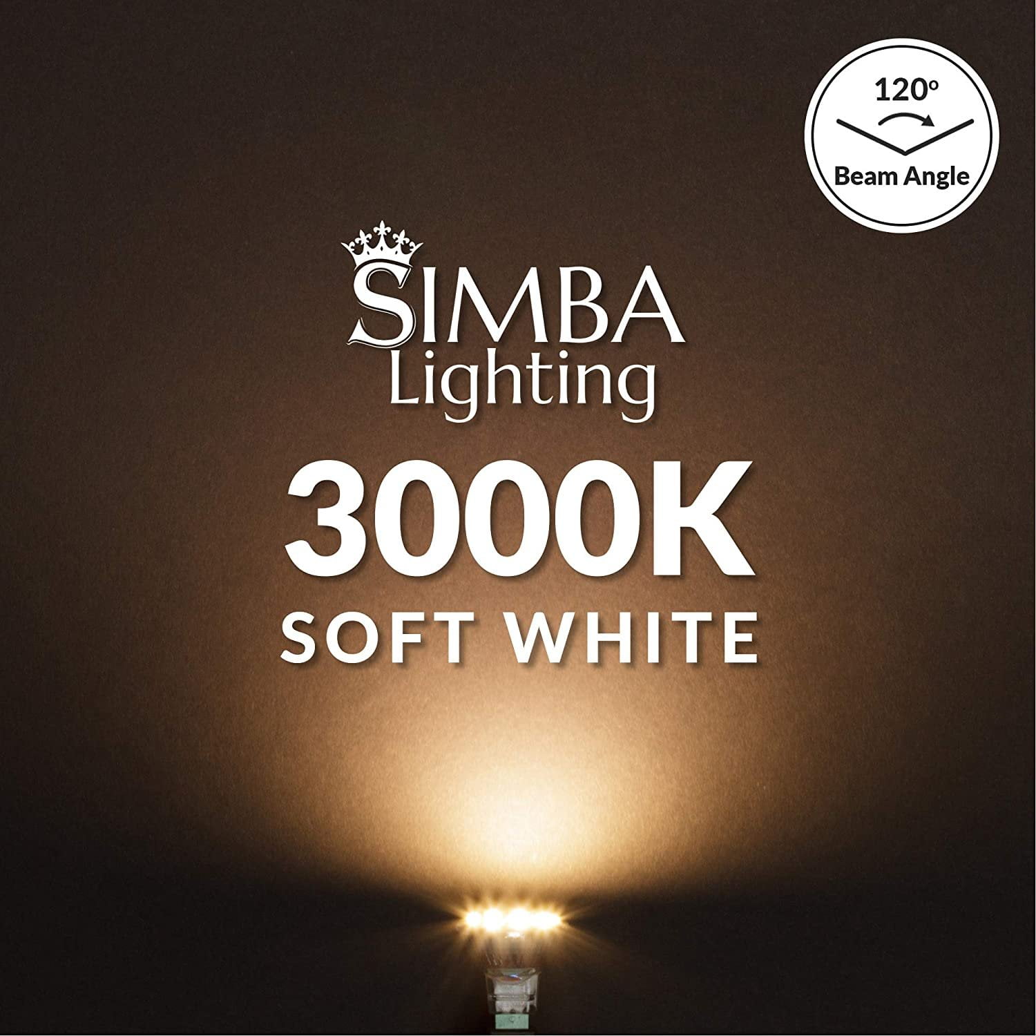 Simba Lighting LED MR11 3W 20W Halogen Replacement Light Bulbs 12V GU4 Bi-Pin 3000K Soft White 10-Pack