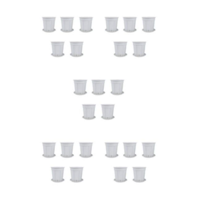 relayinert 5pcs/set Perforated Clay Plant Pot For Indoor Plants Air Circulation Guaranteed Plastic Flower Pot White 5Set