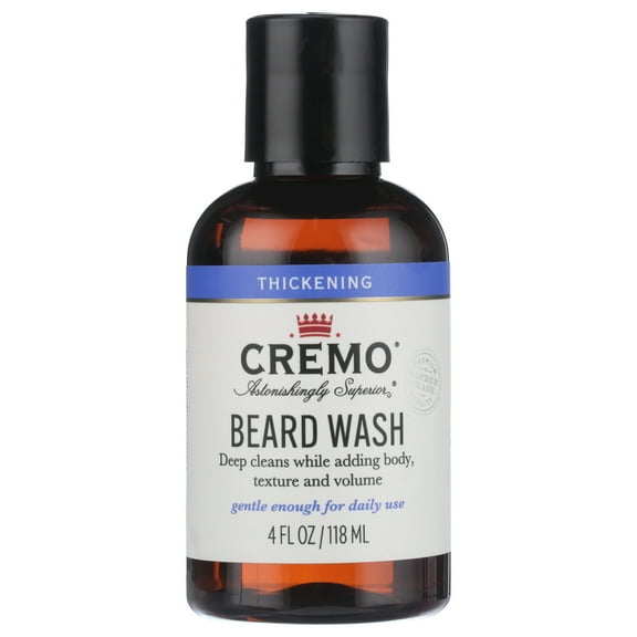 Cremo Thickening Beard Wash, for a Fuller, Thicker Looking Beard, Unscented, 4 fl oz