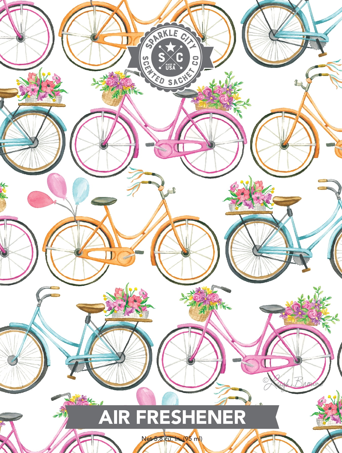 (2 pack) Sparkle City Scented Sachet 2 Pack, Bikes