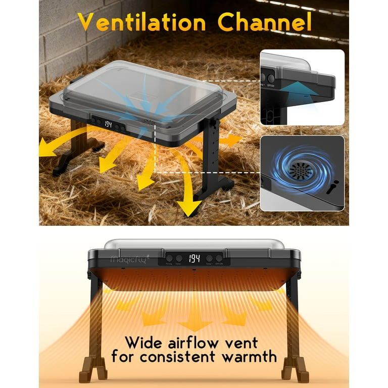 Magicfly Chicken Coop Heater, 200W with Remote Control ,5-level