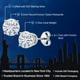 thumbnail image 2 of Gem Stone King 925 Sterling Silver Moissanite Stud Earrings for Women Men (2.00 Cttw, Round 6.5MM), 2 of 4