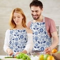 thumbnail image 3 of Pioneer Flower Floral Print Pattern Apron for Women and Men, Cotton Linen Waterproof with Pockets, Adjustable, 33x27 Inch for Kitchen, Gardening, BBQ, Salon, 3 of 6