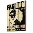 thumbnail image 2 of Designart 'Style Passion Life Fashion Woman III' Vintage Print on Natural Pine Wood, 2 of 5