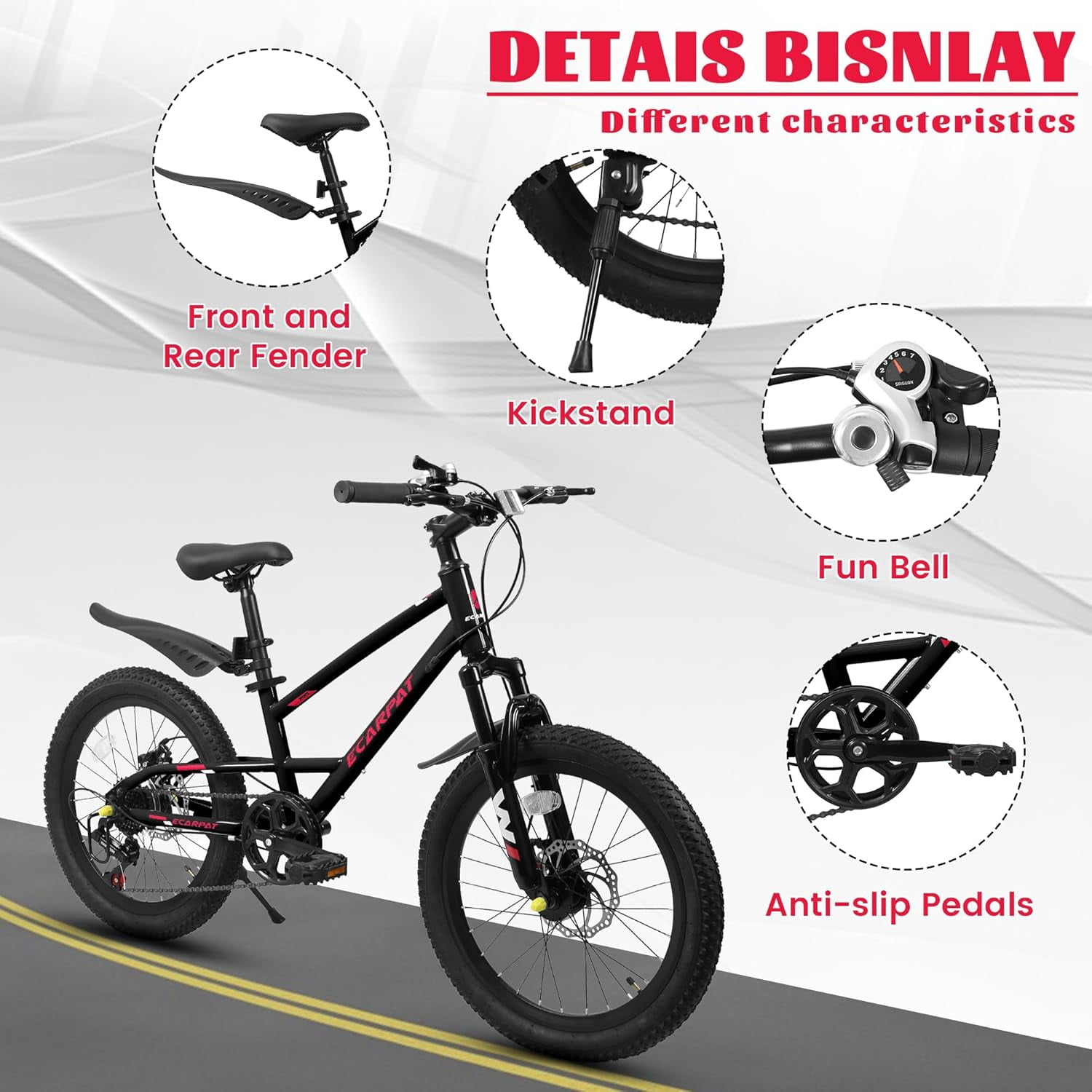Ambifirner BMX Bike, 16 20 inch Bicycle with Hi-Ten Carbon Steel Frame, V Brake and Rear Holding Brake, Single Speed Design for Beginner to Advanced Riders