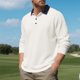thumbnail image 4 of Blusa y camisa de manga larga con cuello vuelto para hombre, estilo informal, de golf, de negocios, con botones sueltos, de media manga, con cuello vuelto, blusas de poliéster para hombre, 4 of 9