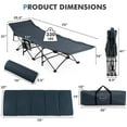 thumbnail image 6 of Spaco Folding Retractable Travel Camping Cot with Mattress and Carry Bag-Blue, Compact Camping Cot Backpacking Ultralight Folding Lightweight Cot Easy Set Up Heavy Duty, 6 of 10
