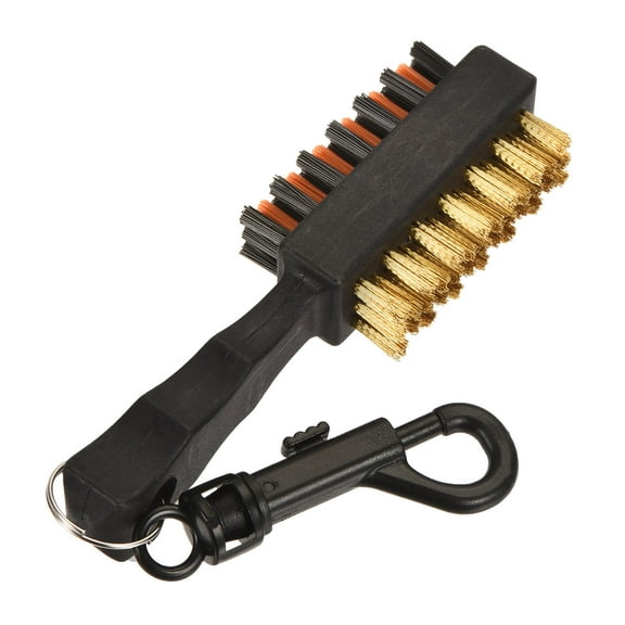Uxcell Double Sided Bristles Clip Dust Groove Cleaner Golf Club Brush Black