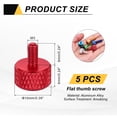 thumbnail image 2 of 5 Pcs M3x6mm Flat Head Knurled Thumb Screws for Graphics Card, Red, 2 of 6
