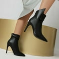 thumbnail image 6 of Mostsola Boots for Women Pointed Toe Stiletto Heels Fold Over Zipper Ankle Boots Dress Fall Boots, 6 of 8