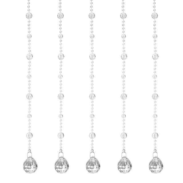 10 Pcs Cadenas de Guirnalda de Cristal Acrílico, Cadenas de Cuentas de Cristal Claro Redondas Colgantes (2.5m/8.2ft)