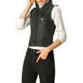 thumbnail image 6 of INSPIRE CHIC Women's Turn Down Collar Button Denim Washed Vest, 6 of 7
