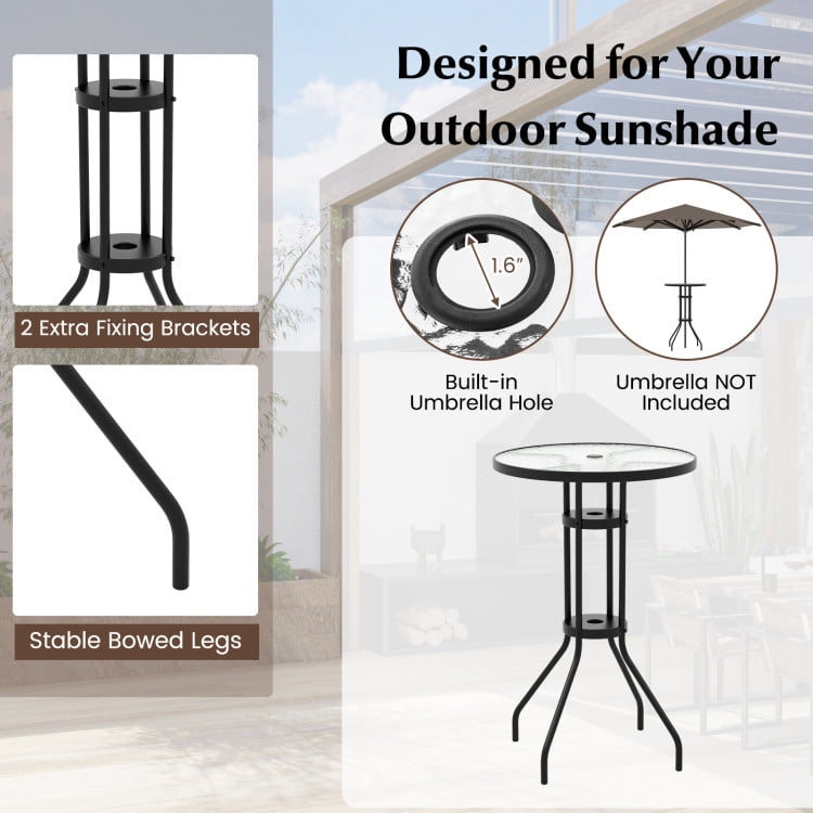 Aimee Lii 3 Pieces Outdoor Bistro Set with 2 Folding Chairs, Patio Sectional Furniture Set with for Backyard, Beige Aimee Lii 3 Pieces Outdoor Bistro Set with 2 Folding Chairs, Patio Sectional Furniture Set with for Backyard, Beige