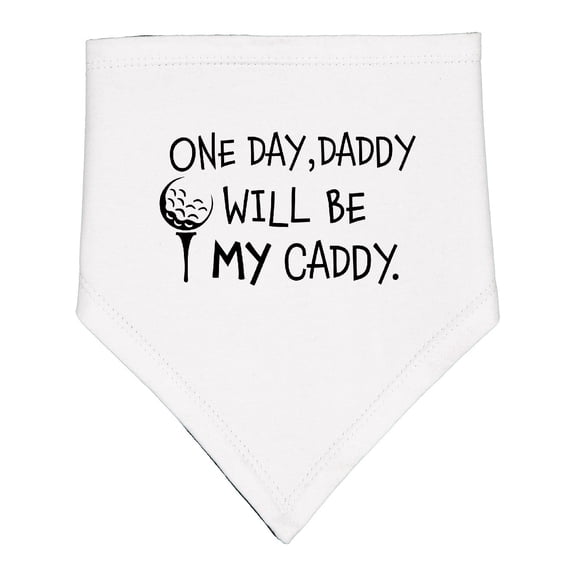 Inktastic One Day, Daddy Will Be My Caddy Kids Golfing Baby Bandana Bib