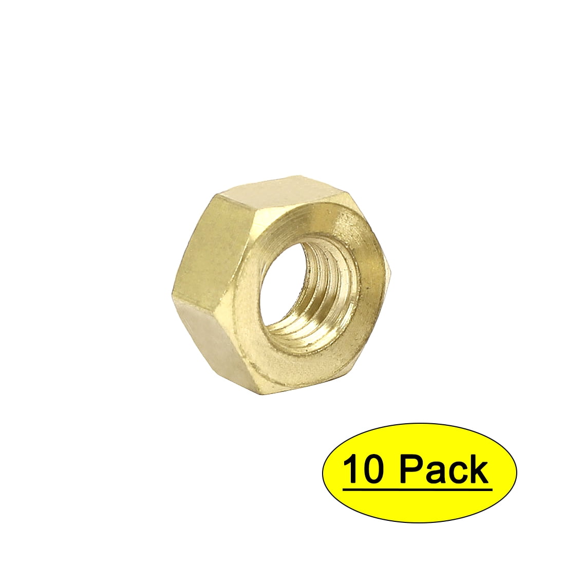 M10 Brass Machine Screw Insert Lock Hex Hexagon Nut Fastener 10pcs