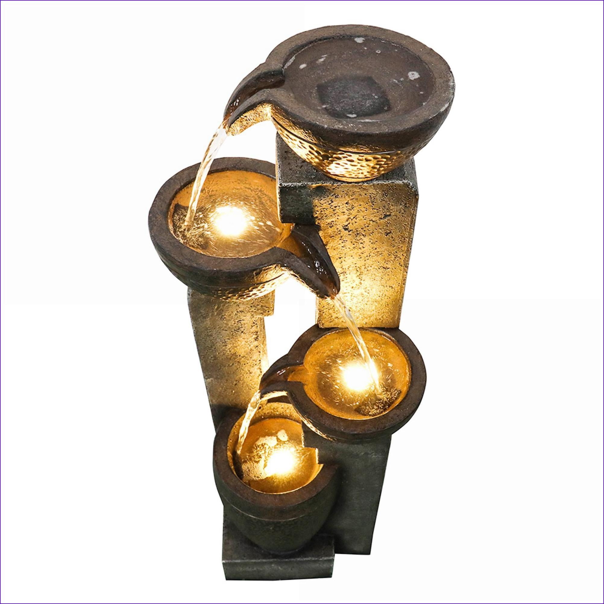 Tammesy 4-Tier Pots Outdoor Water Fountain for Garden - Outdoor Water Fountain for Yard, Floor Patio, Backyard and Home Art Decor