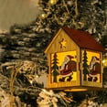 thumbnail image 6 of Tunhigl Christmas Village Led Lighted House Decor with Santa, Snowman, and Deer Figurines - Miniature Wooden Cabin for Holiday Tabletop Centerpiece and Festive Party Decoration, 6 of 8
