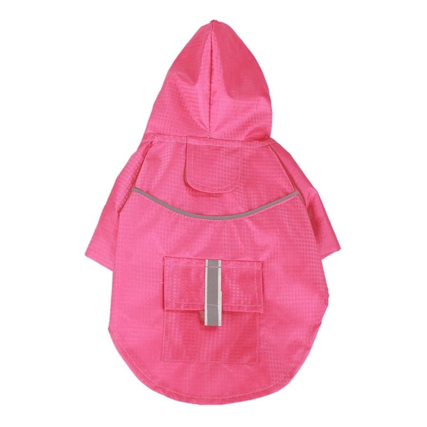 1 piece Ropa Para Perros A Prueba De Agua Para Mascotas Sudaderas Con Capucha Ligeras De Lluvia Con Bolsillo Rosa-s Yinane Impermeable impermeable a prueba de viento