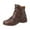 Brown, variant on Coarse Heel Casual Round Toe Foreign Trade Women's Boots With Low Heel And Side Zipper Short Boots