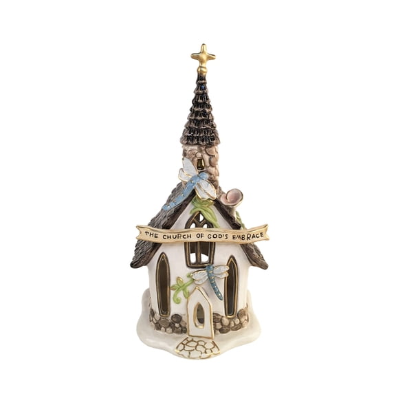 Blue Sky Clayworks 20504 Spring Chapel Candle House Figurine, 12-inch Height