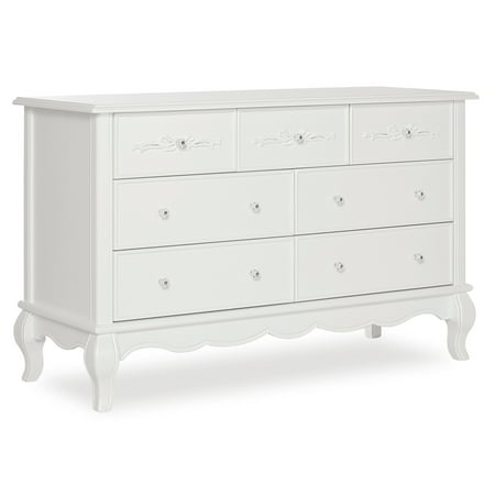 UPC: 0811048030603 | Evolur Aurora 7 Drawer Double Dresser Frost Spacious Drawers