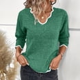 thumbnail image 2 of Lixiuxyad Chandail Mignon à Col en V pour Femmes Vert, 2 of 5