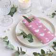 thumbnail image 3 of Cloth Napkins Set of 8 - 20x20 Inches, Valentine's Day Washable Reusable Table Napkins, Sweet Love Heart Lines Romantic Pink Soft & Absortbent Dining Napkin for Party Wedding Hotel Restaurant, 3 of 8