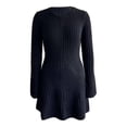thumbnail image 1 of Vestido George para Mujer, con Manga Larga Tela Rib Cuello Redondo Flare Negro Talla M, 1 of 4