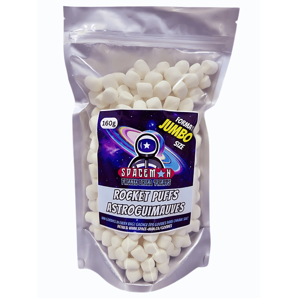 Spaceman Rocket Puffs Freeze-Dried Marshmallows Bites, 160g Resealable Bag