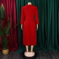 thumbnail image 6 of AURA Elegant Pleated Midi Dress With Belt High Waist Solid Color Zipper Work Office Style, 6 of 10