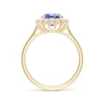 thumbnail image 2 of ANGARA Natural 1.9 ct Tanzanite Engagement Ring with Floral Diamond Halo in 14K Yellow Gold for Women (Size-9x7mm) | December Birthstone, Anniversary, Jewelry Gift for Women | Natural Tanzanite Ring, 2 of 9