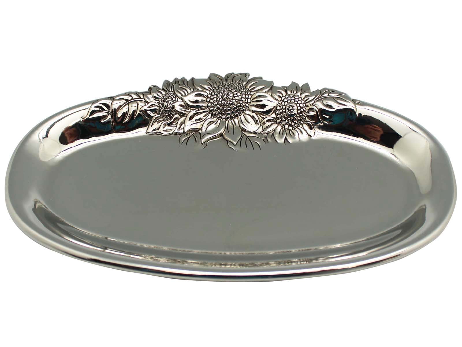 Decorative Metal Eyeglass Holder Tray With Sunflower Design By Ganz