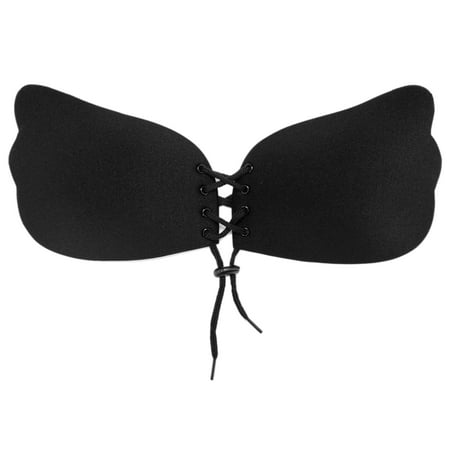 LELINTA Adhesive Bra Push up Strapless Backless Silicone Nude Invisible Bra for Women Reusable with Drawstring-Upgrade Style