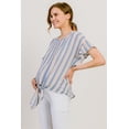 thumbnail image 2 of Striped Tie Front Short Sleeve Maternity Blouse, 2 of 4