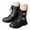 Black, variant on BOBOGOJP Girls Boys Ankle Boots Side Zipper Combat Shoes with Lace Up for Toddler/Little Kid/Big Kid Black for Size 12.5