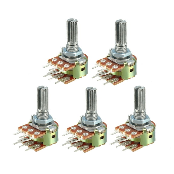 WH148 100K Ohm Variable Resistors Dual Carbon Film Potentiometer 5pcs