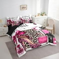 thumbnail image 3 of Feelyou Women High Heel Bedding Comforter Set 7 Pieces, Leopard Cheetah Print Full Bedding Set, Chic Fashion Perfume Reversible Fitted Sheet Flat Sheet, Lightweight Room Decor, 3 of 7