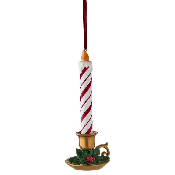 Red and White Stripe Candle Christmas Ornament, 6", by Holiday Time
